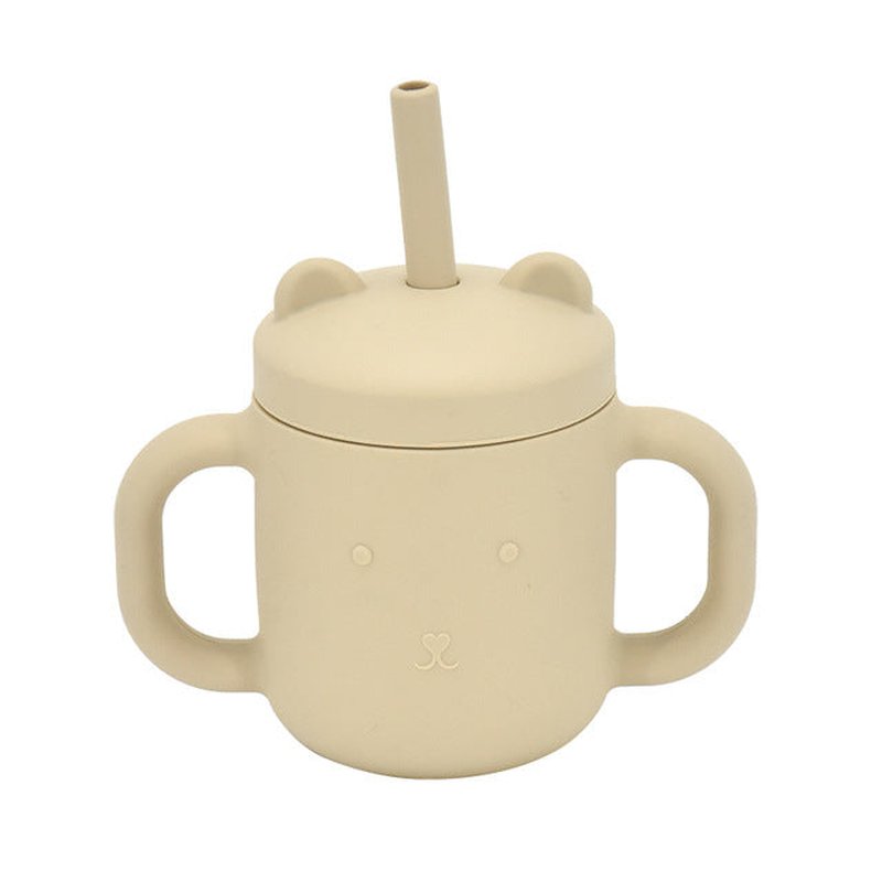Leak-Proof Silicone Children's Drinking Cup with Straw and Suction Base