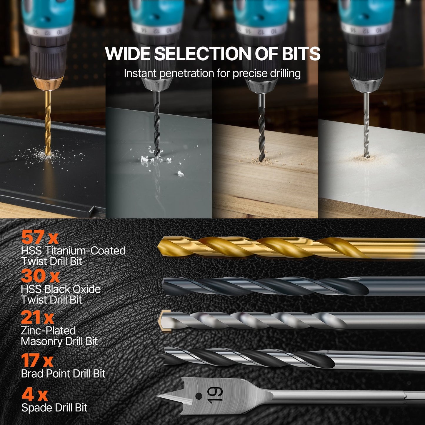 Power Drill Bit Set 246PCS with Carrying Case, Multi-Purpose Screwdriver & Nut Drivers