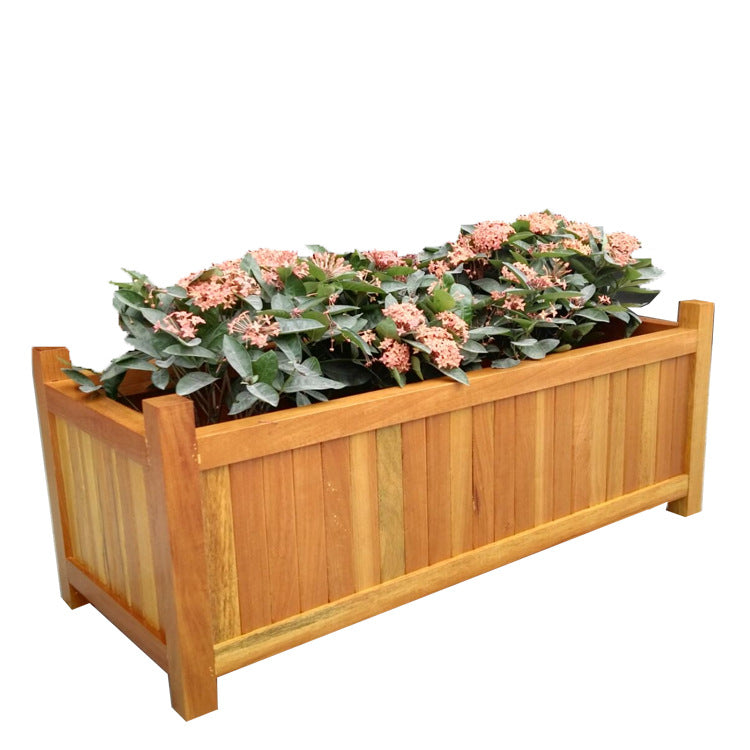 Solid Wood Flower Box Large Landscape Plant Container for Garden & Home