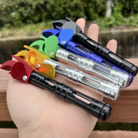 Colorful Metal Tobacco Pipe with Handle - Portable Smoking Accessory