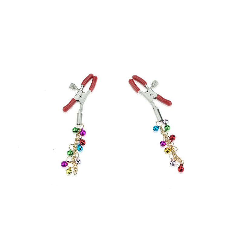 Colorful Gold Bell Nipple Clamps - Couple Adult Intimate Jewelry