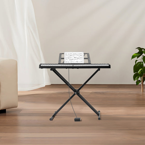 61-Key Portable Folding Keyboard with Dual Bluetooth - Black