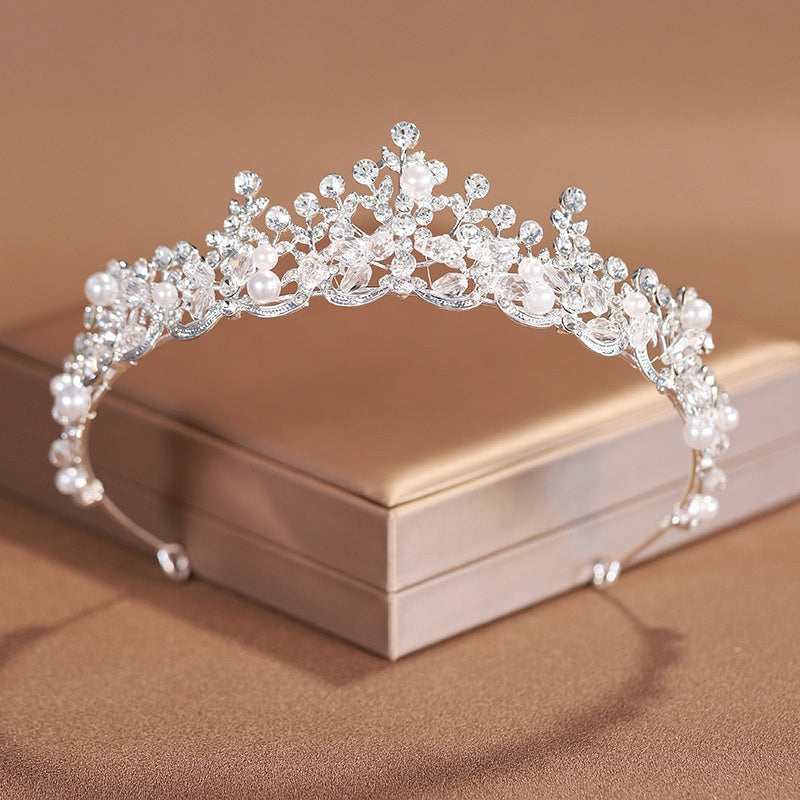 Elegant Handmade Crown Bridal Hair Accessory for Weddings - Silver