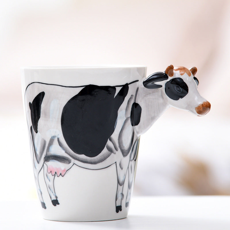 3D Animal Ceramic Mug Hand Drawn Customizable Drinkware 400ml