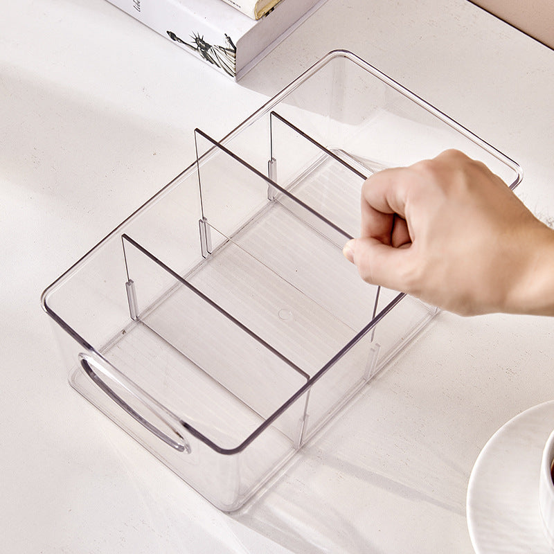 Transparent Plastic Storage Box for Tea and Kitchen Use 26.8x15.3x8.9 cm