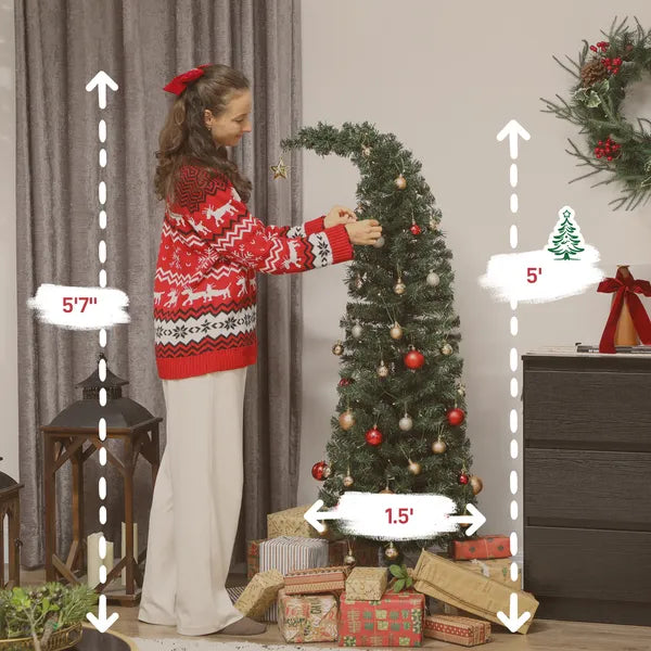5ft Slim Artificial Christmas Tree with 100 Warm White LEDs