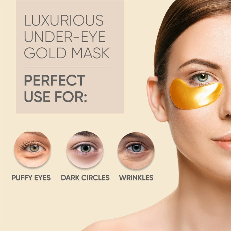 Gold Collagen Under Eye Patches - 20 Pack Anti-Aging Eye Mask for Puffiness