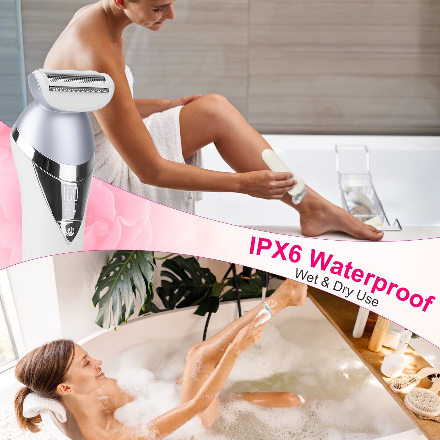 7-in-1 Electric Razor for Women - Cordless Wet & Dry Hair Removal Kit
