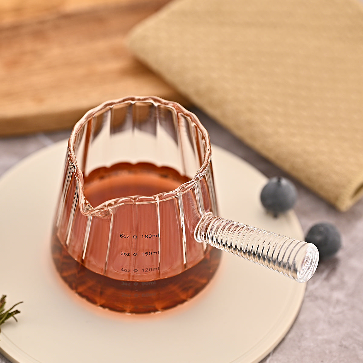 180ml Mini Coffee Cup with Glass Handle - Italian Style