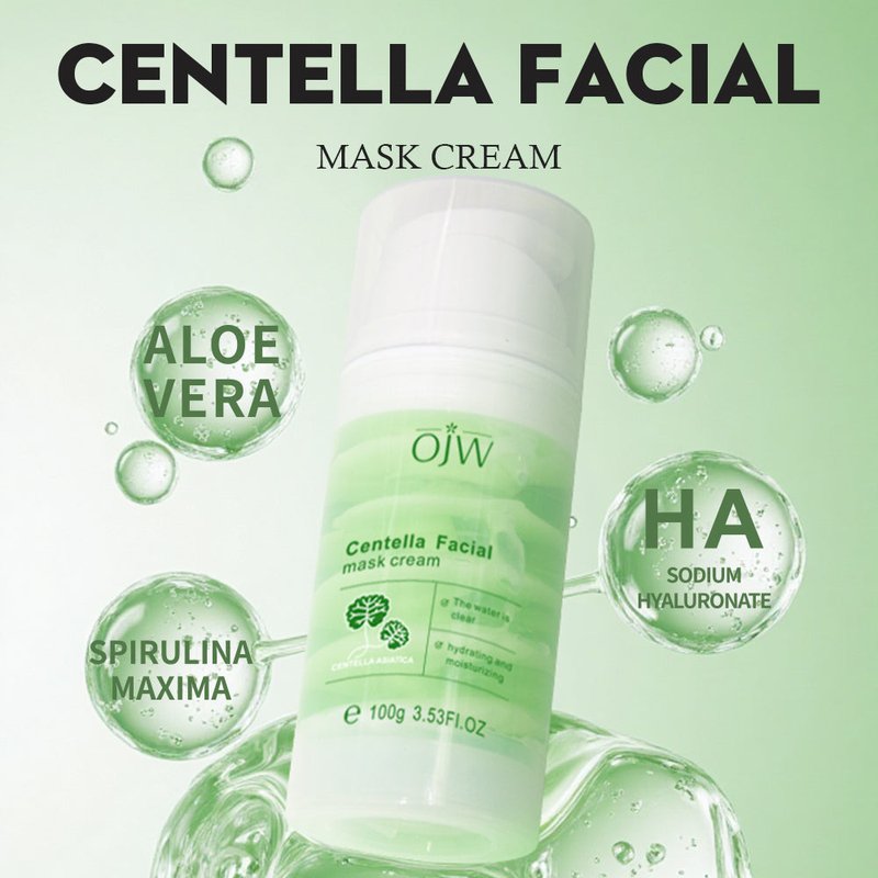 Centella Soothing Facial Mask Cream Green 100g for Dry Skin Repair