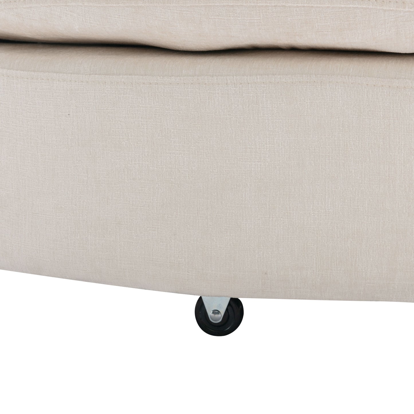 360° Swivel Accent Barrel Chair with Storage Ottoman & 4 Pillows - Cream