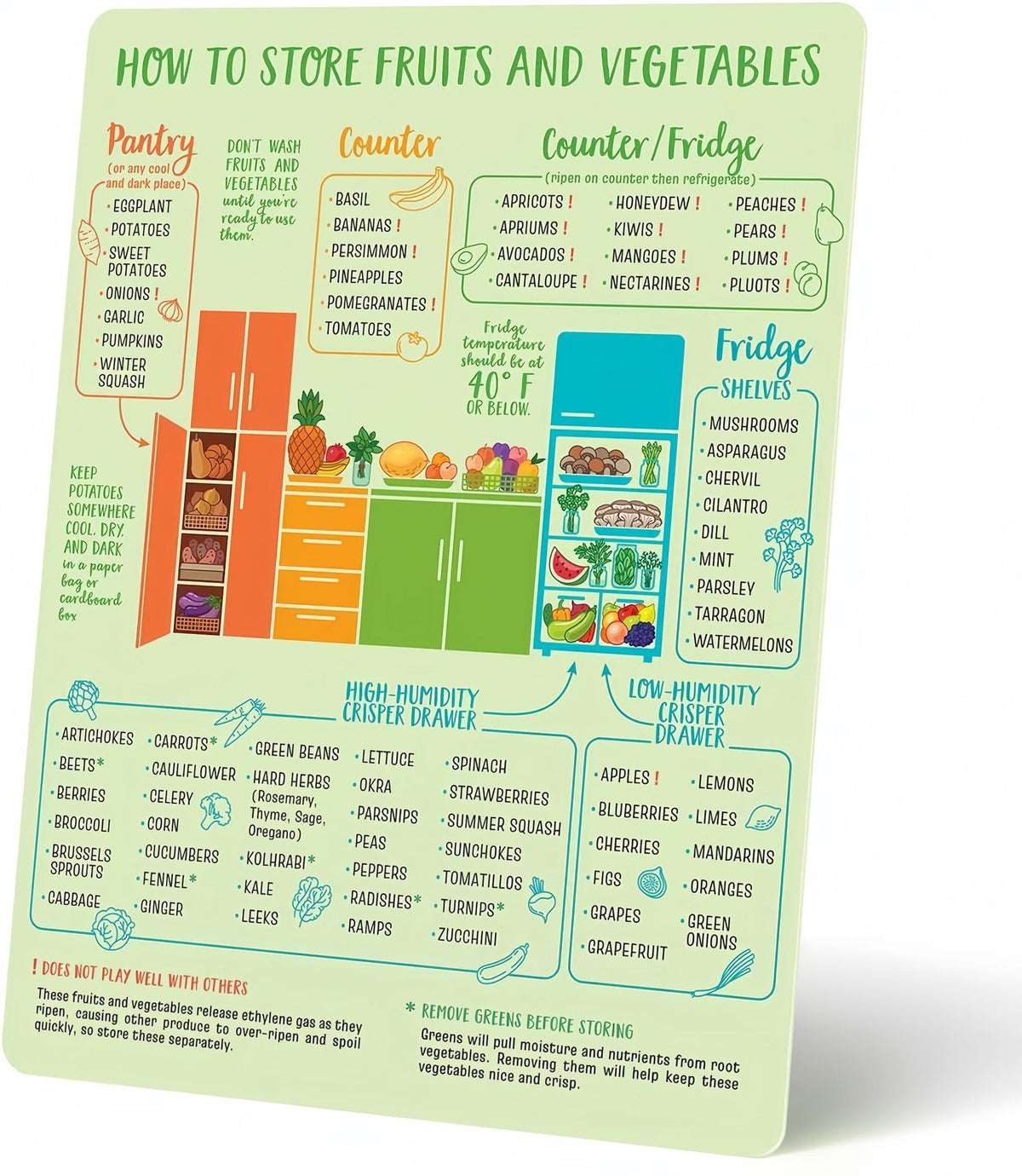 Kitchen Refrigerator Magnets Food Conversion Table - Soft Magnetic, 15x20cm