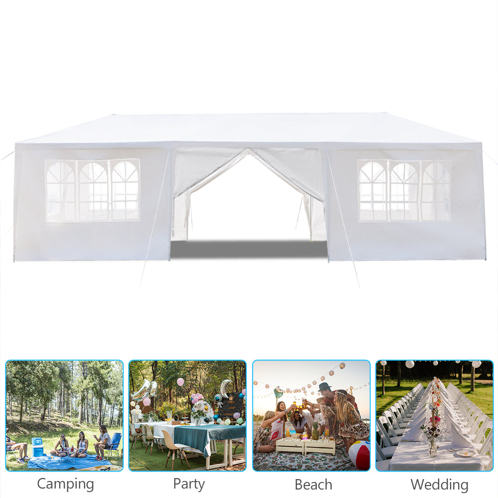 10x30ft White Outdoor Wedding Tent with Removable Sidewalls