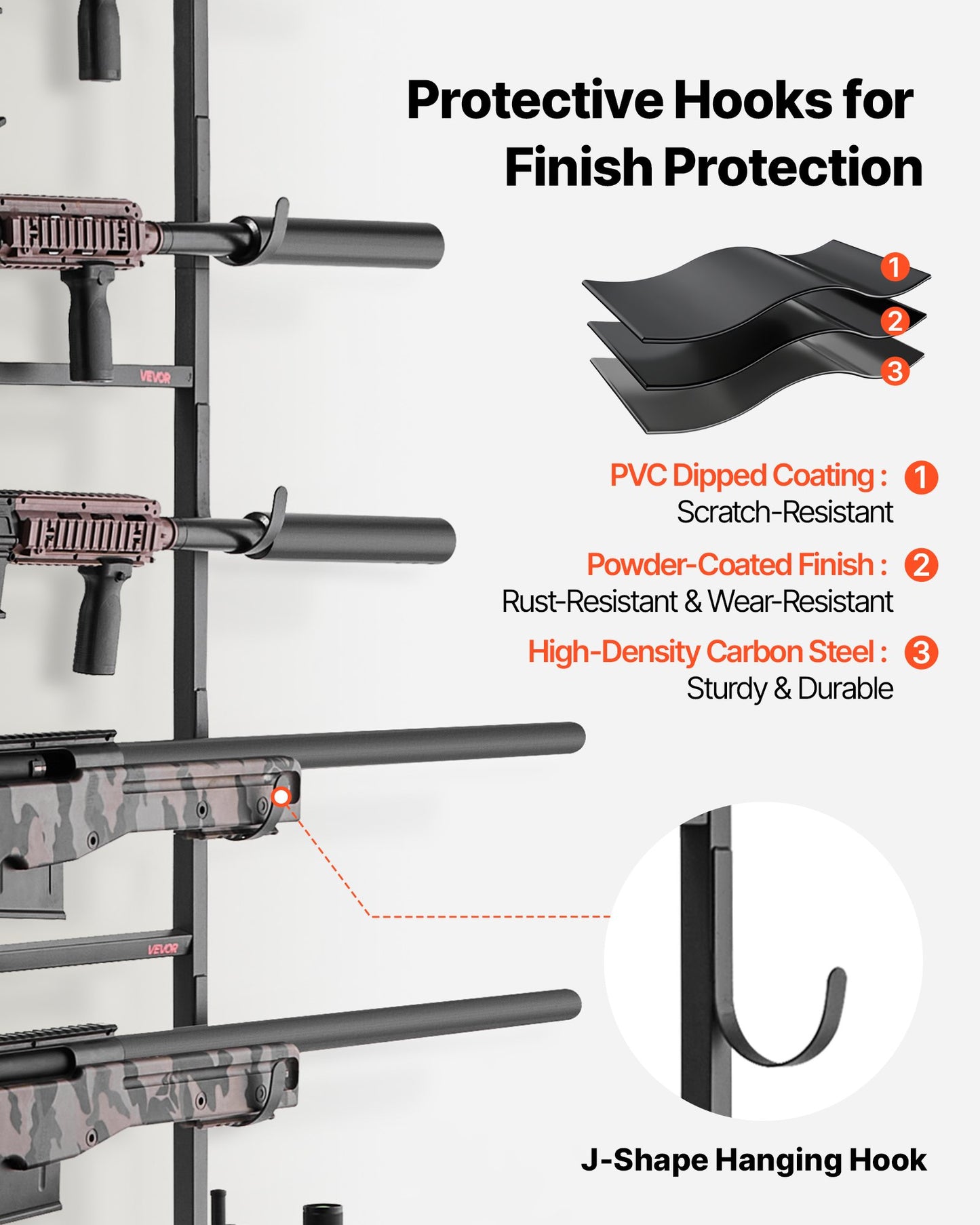 Floor Standing Gun Rack with Storage Shelf - Holds 5 Rifles, Heavy Duty Steel, Indoor Indoor Gun Storage Stand Black