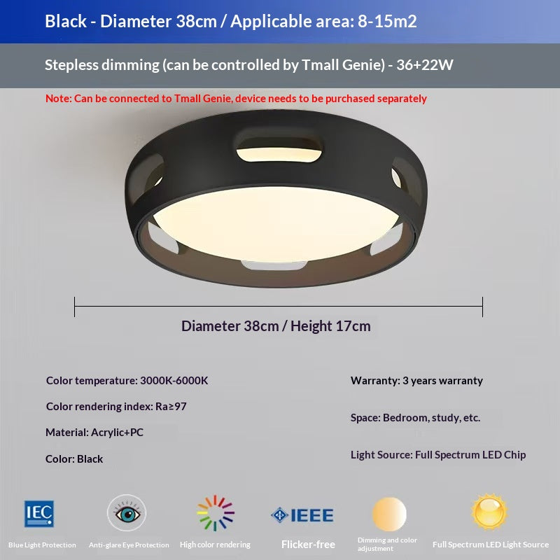 Leafless Dimmable Fan-Light with Full Spectrum Eye Protection for Bedroom