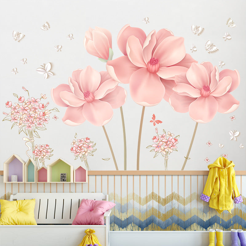 Self-Adhesive Wall Flower Stickers for Bedroom Decor - PVC Modern Style