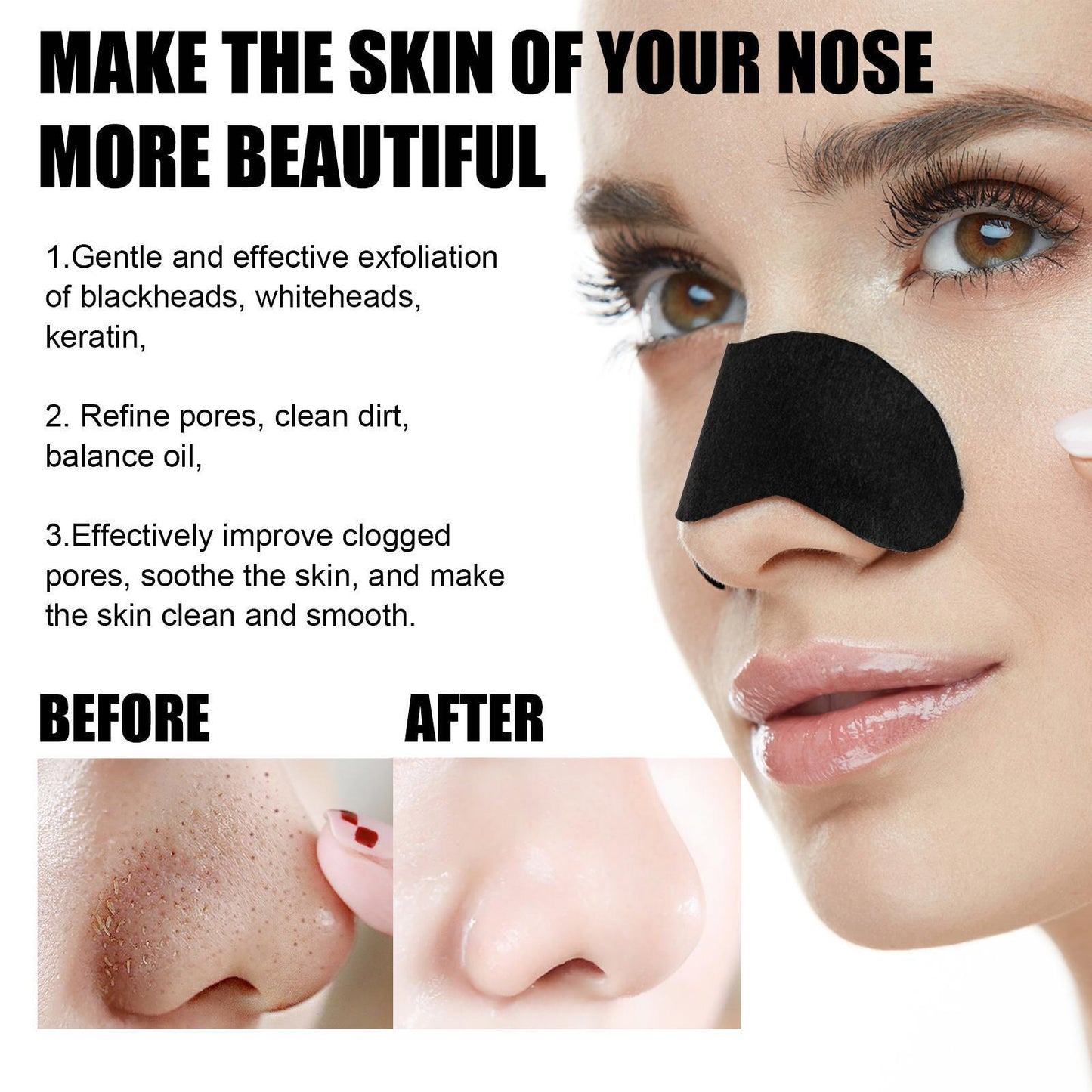 10 Pcs Blackhead Remover Nose Strips - Deep Pore Cleansing & Oil Control