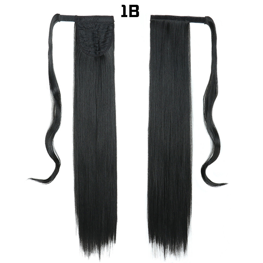 Long Straight Synthetic Hair Velcro Ponytail - Multiple Colors