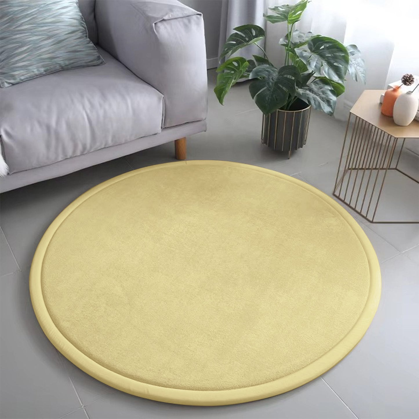 Round Thickened Polyester Floor Mat - Modern Minimalist Home Decor