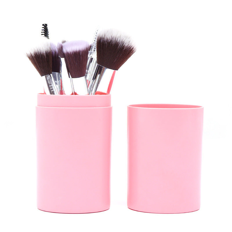 12-Piece Cosmetic Brush Set with Makeup Tools and Bag - Multiple Colors