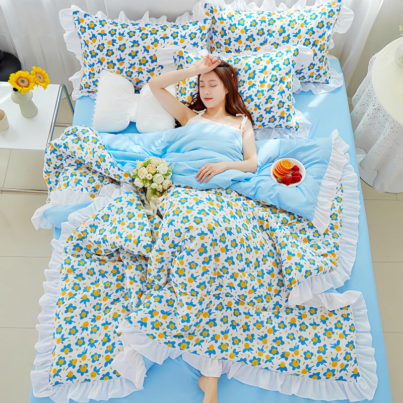 Korean Style Cotton Summer Blanket - Washed Cotton Bedding 200x230cm