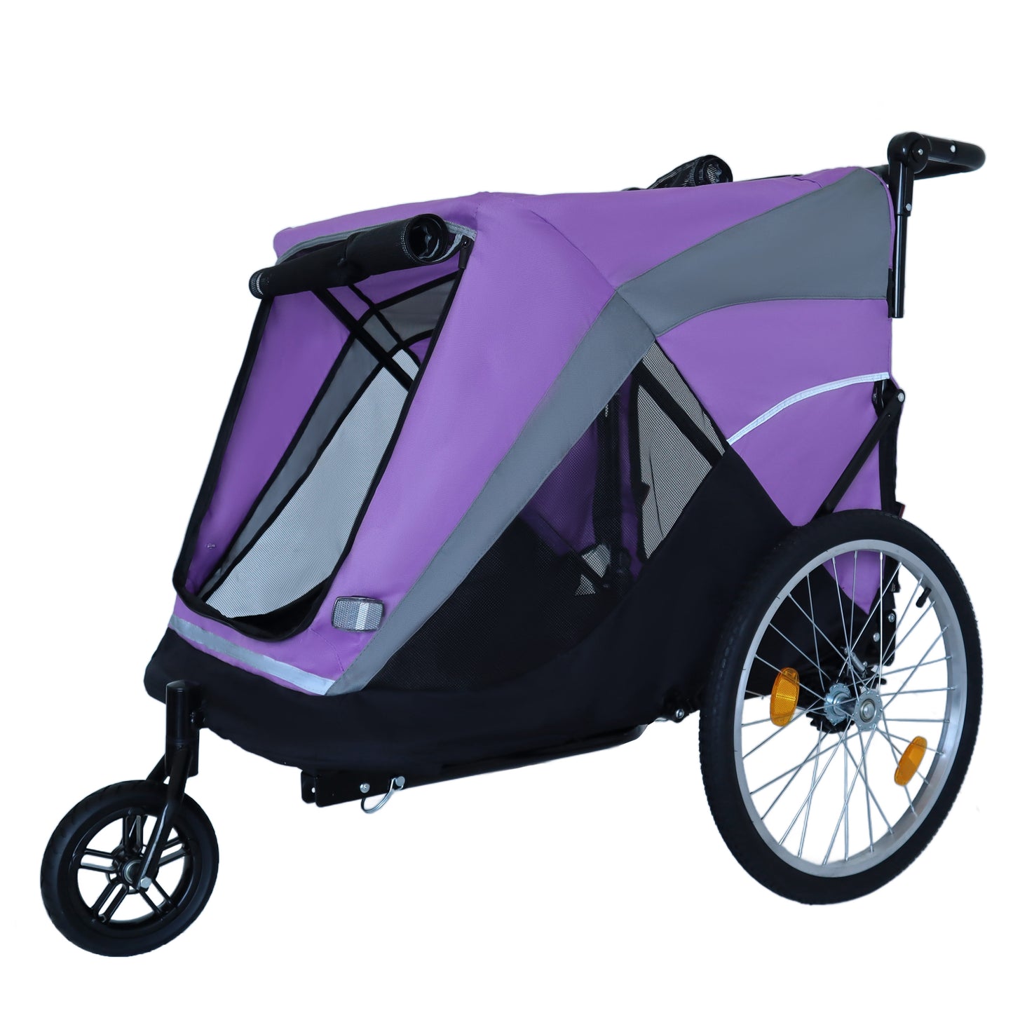 2-in-1 Pet Bike Trailer & Push Cart with Detachable Hitch - Holds Up to 100 lbs