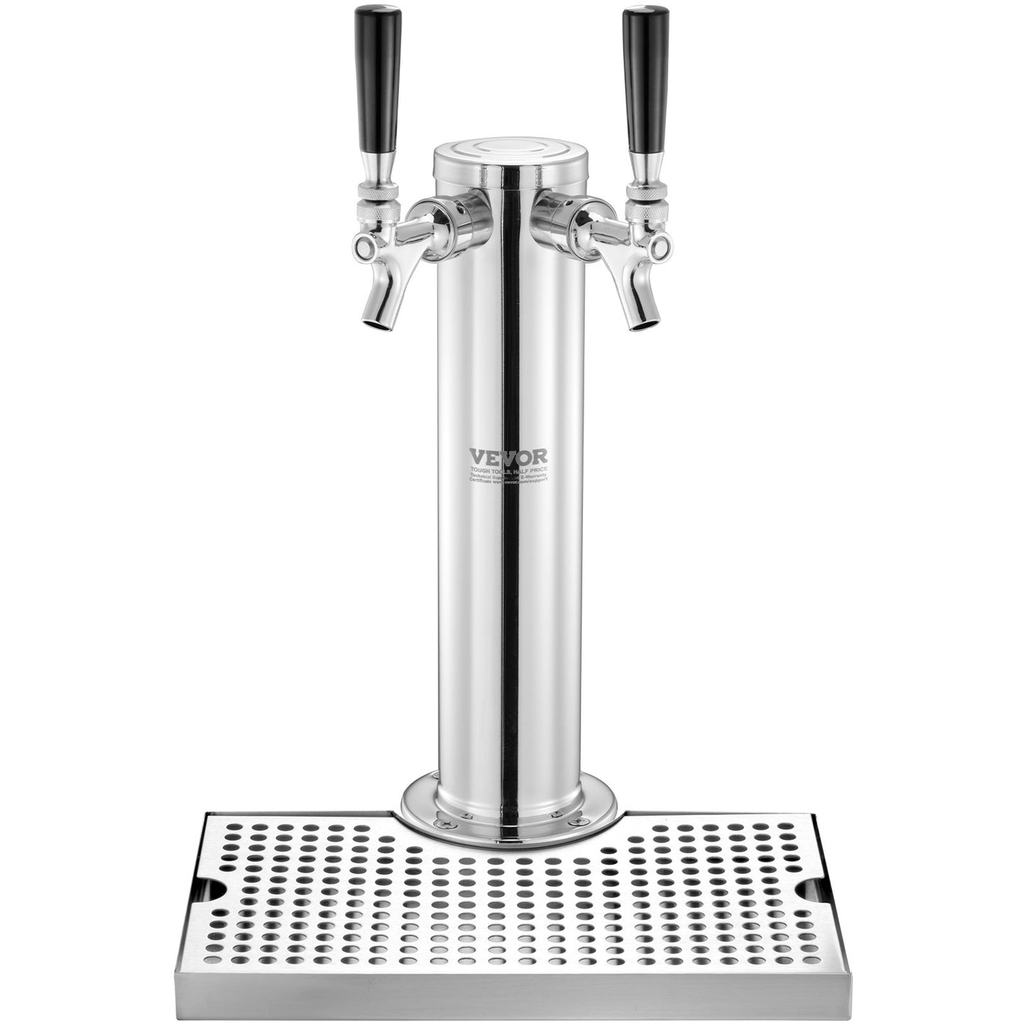 Dual Tap Kegerator Tower Kit - Stainless Steel Beer Dispenser