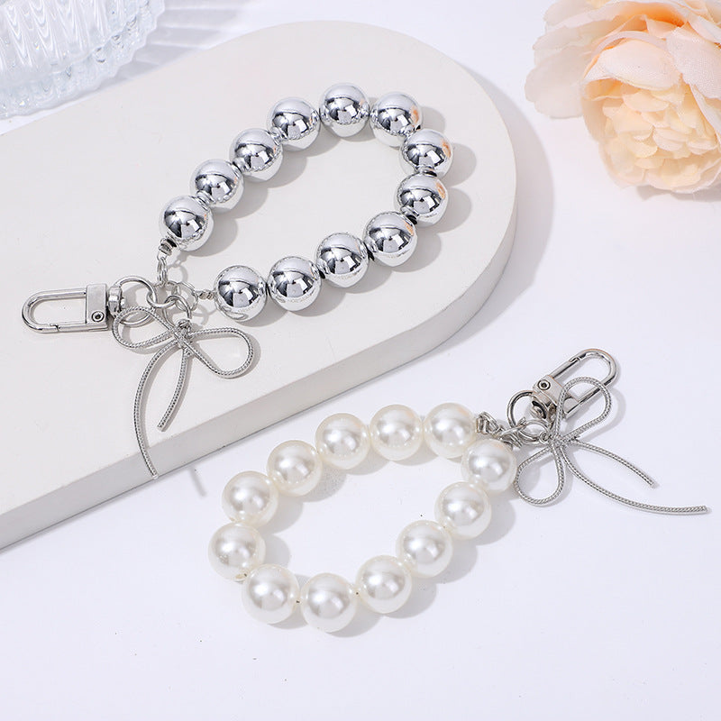 Beaded Phone Lanyard with Pendant Chain – Portable Keychain & Wrist Strap