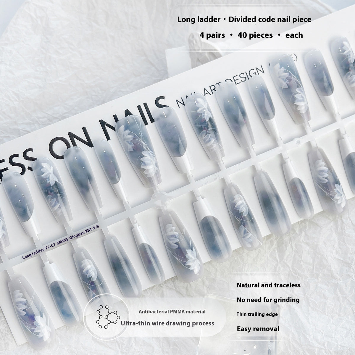 Chinese Butterfly French Soft Nail Kit Long Ladder Blush Blooming Manicure