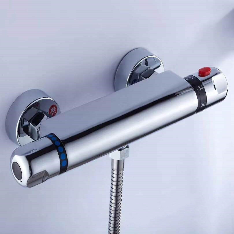Copper Thermostatic Rain Shower Faucet Control - Bathroom Plumbing Valve