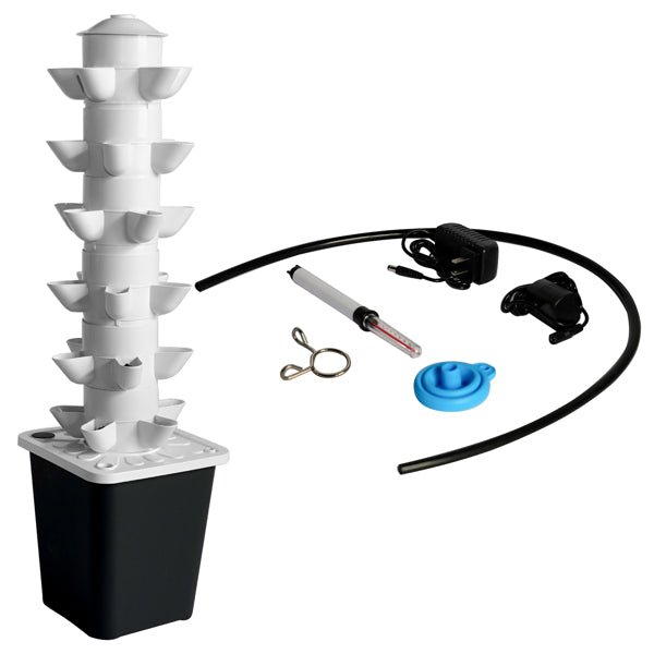 Black Hydroponic Planting System - Indoor & Outdoor Tower Garden for Vegetables & Herbs