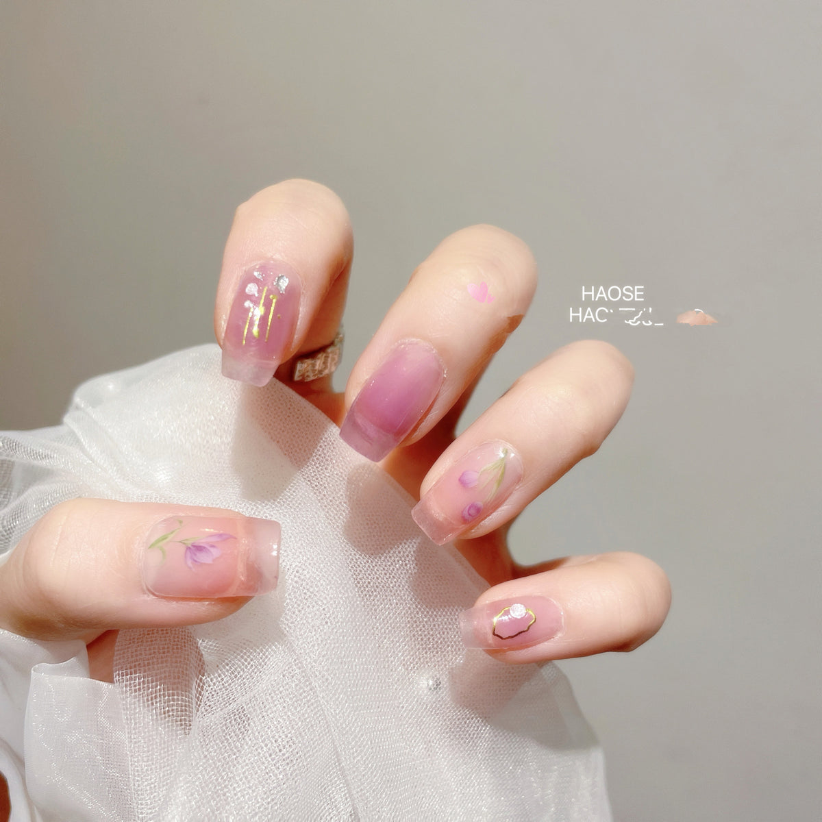 Semi-Cured Gel Nail Sticker Kit with 22 Pieces & Tools