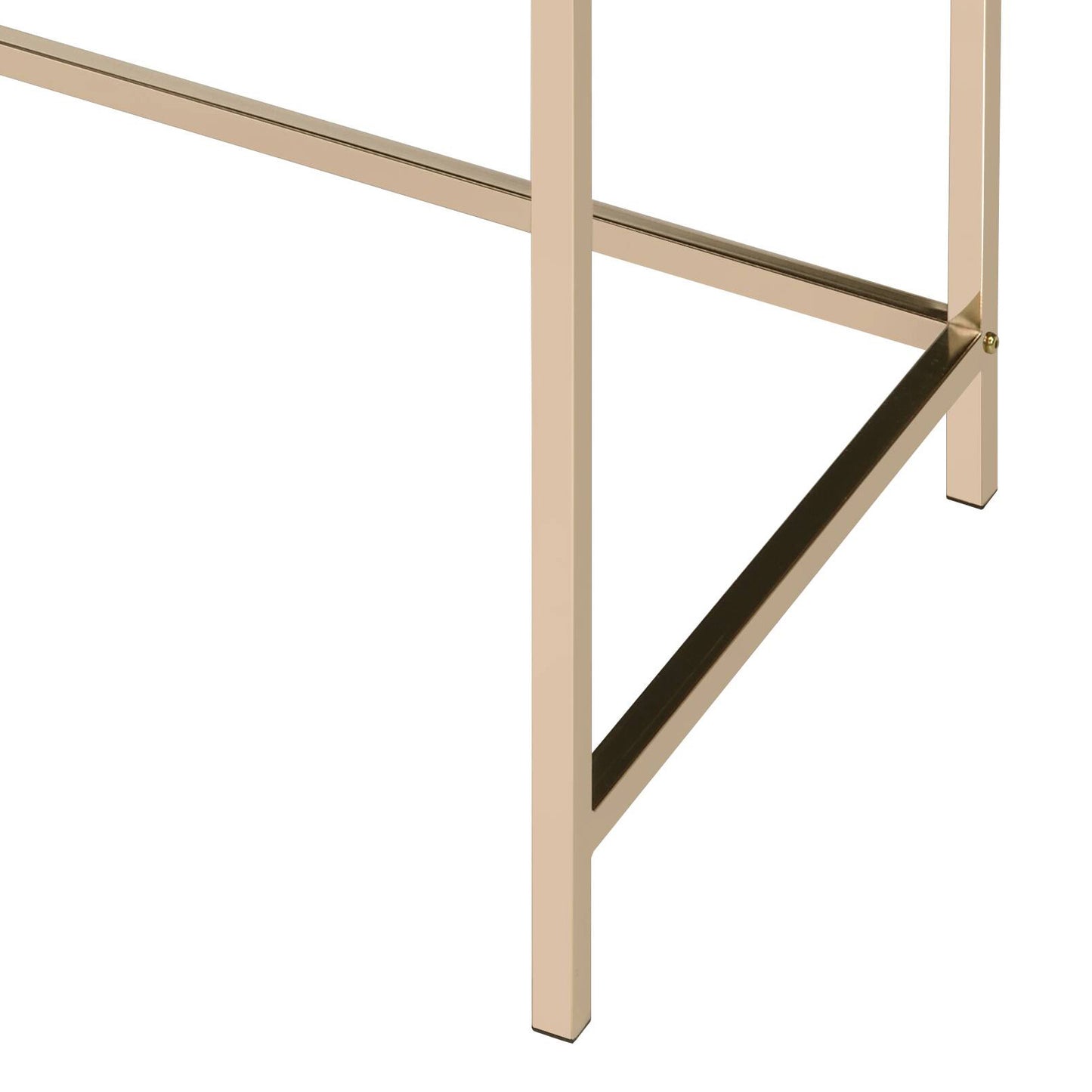 Black High Gloss & Gold Finish Writing Desk with 2 Drawers