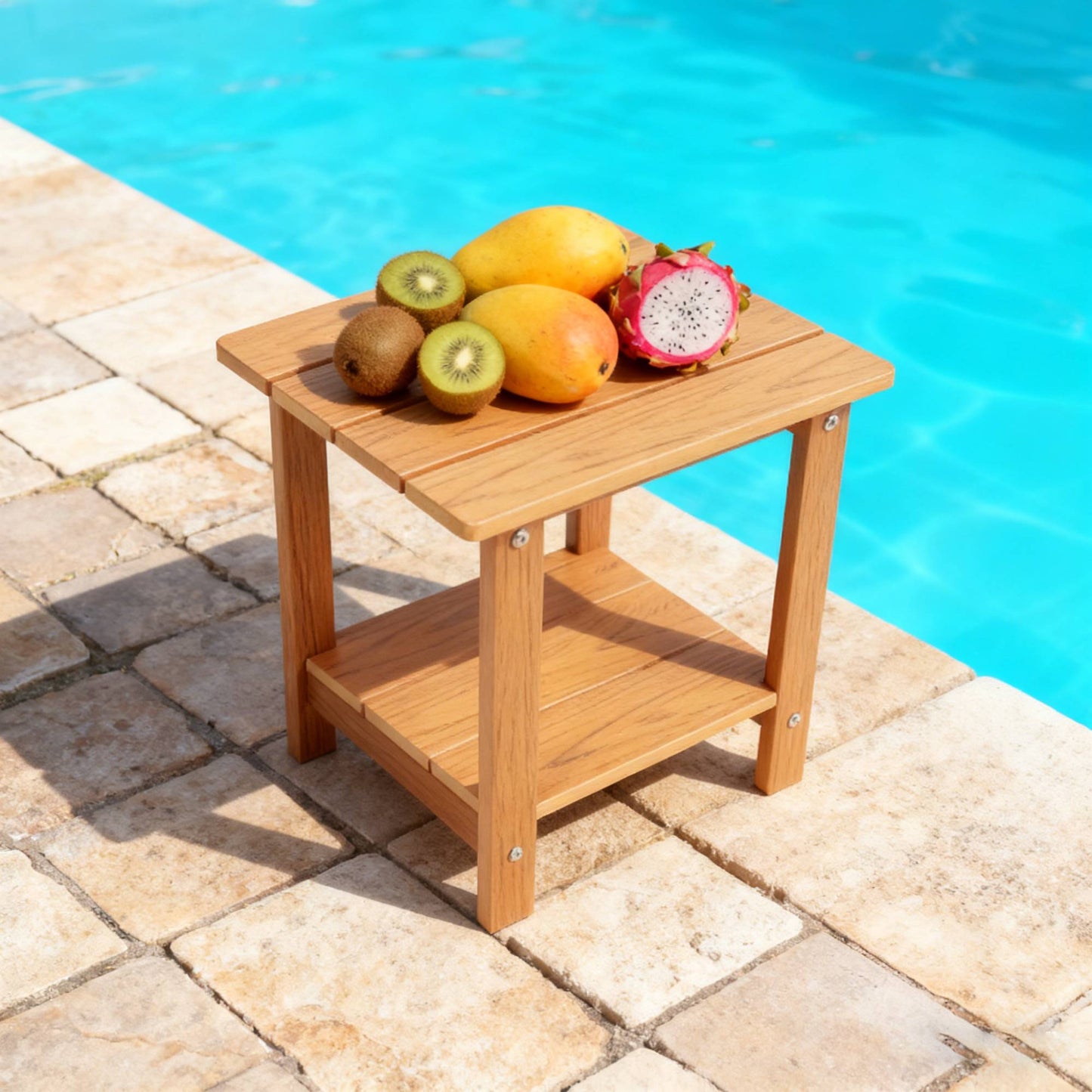 Stylish Side Table Perfect For Outdoor Yard Togethers Snacks & Cozy