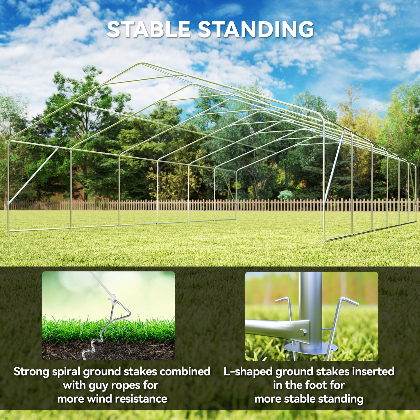 Large 23' x 39' Outdoor Carport Canopy Tent with Sidewalls