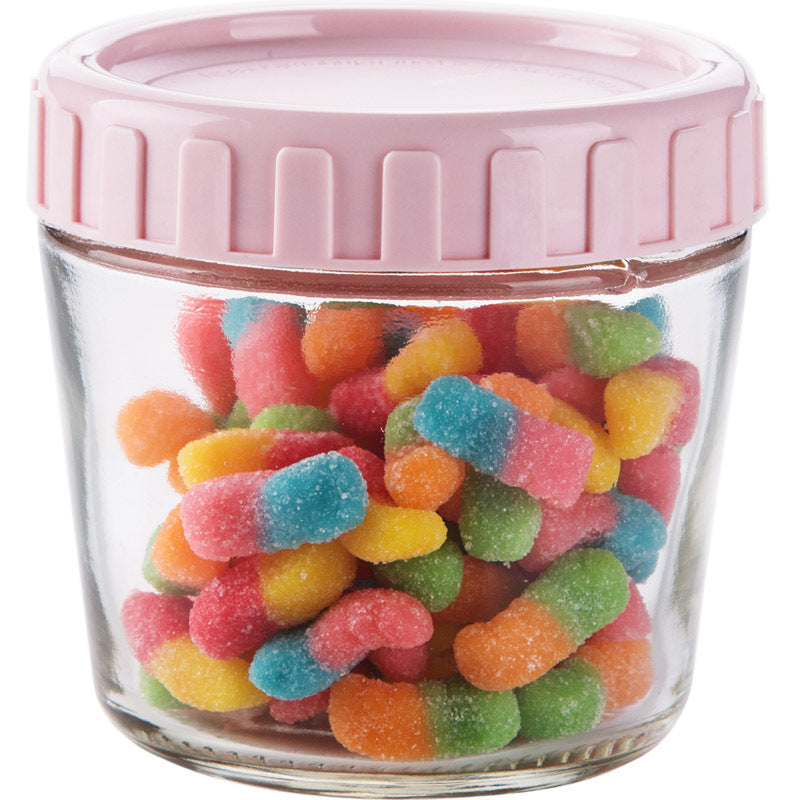 Multigrain Food Storage Jar with Lid - Glass Bottles for Side Dishes, 3-Pack