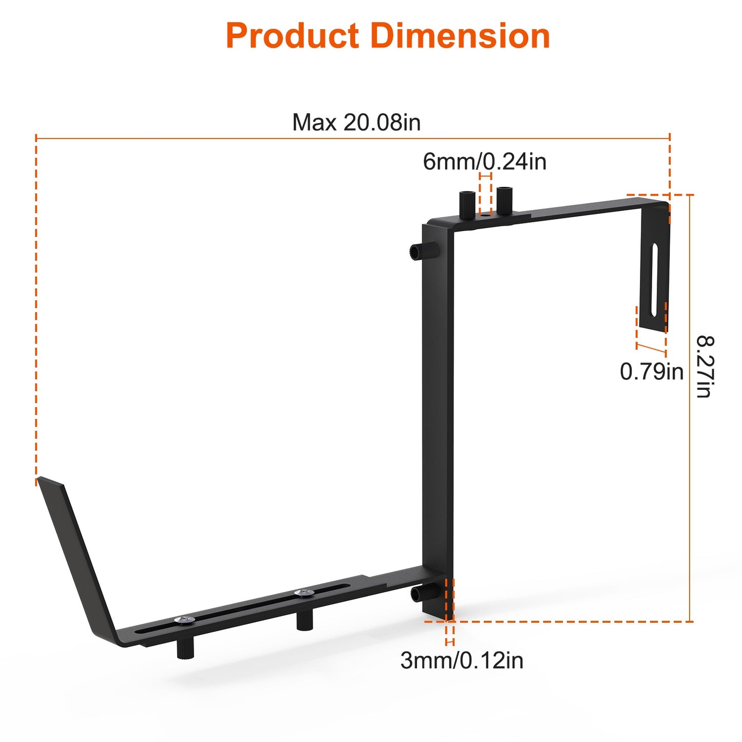 Adjustable Planting Brackets Set - Wall & Window Planter Hooks, No Drill Mounts, Black
