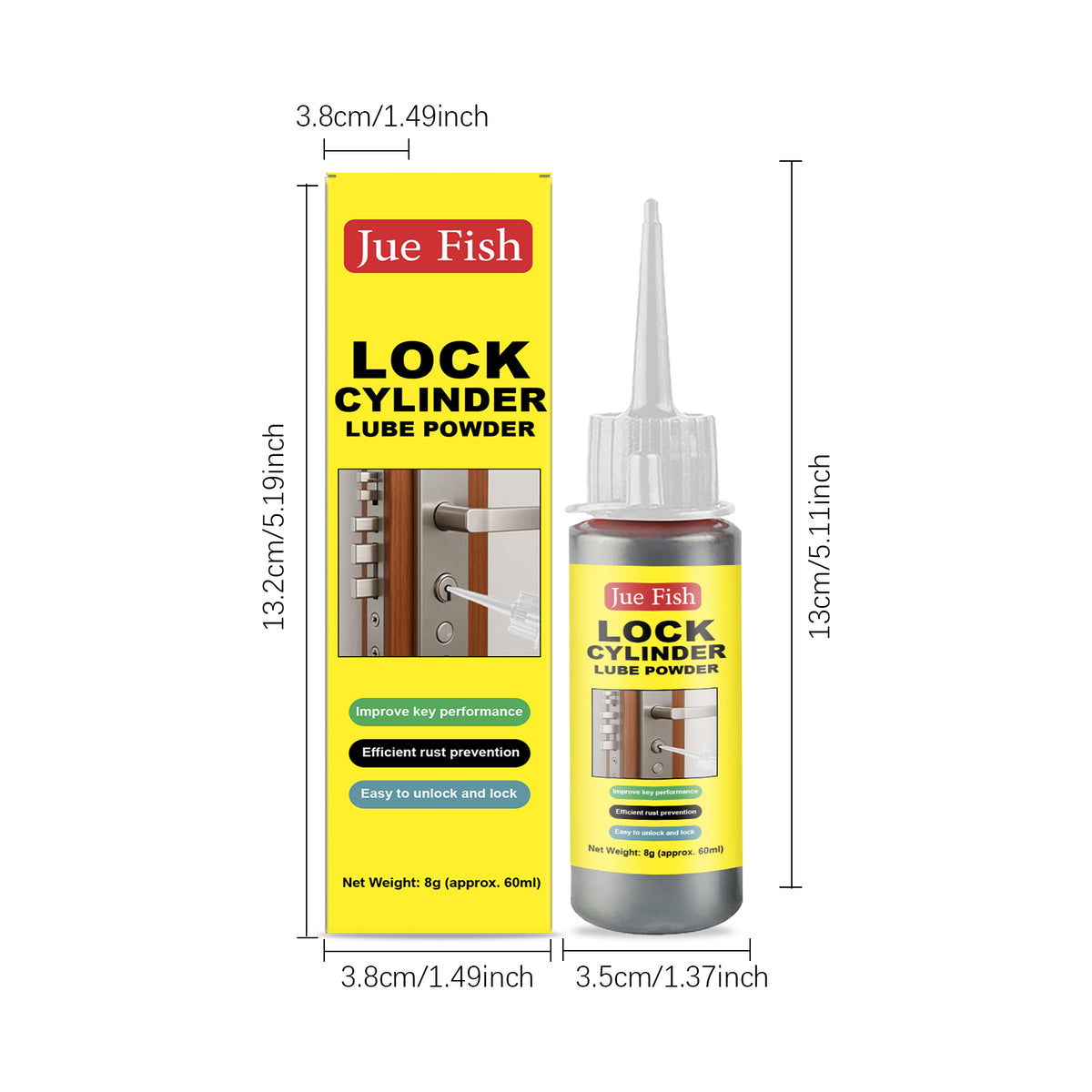 Lock Core Lubricant 60ml for Key Locks and Mechanical Parts - Graphite Powder