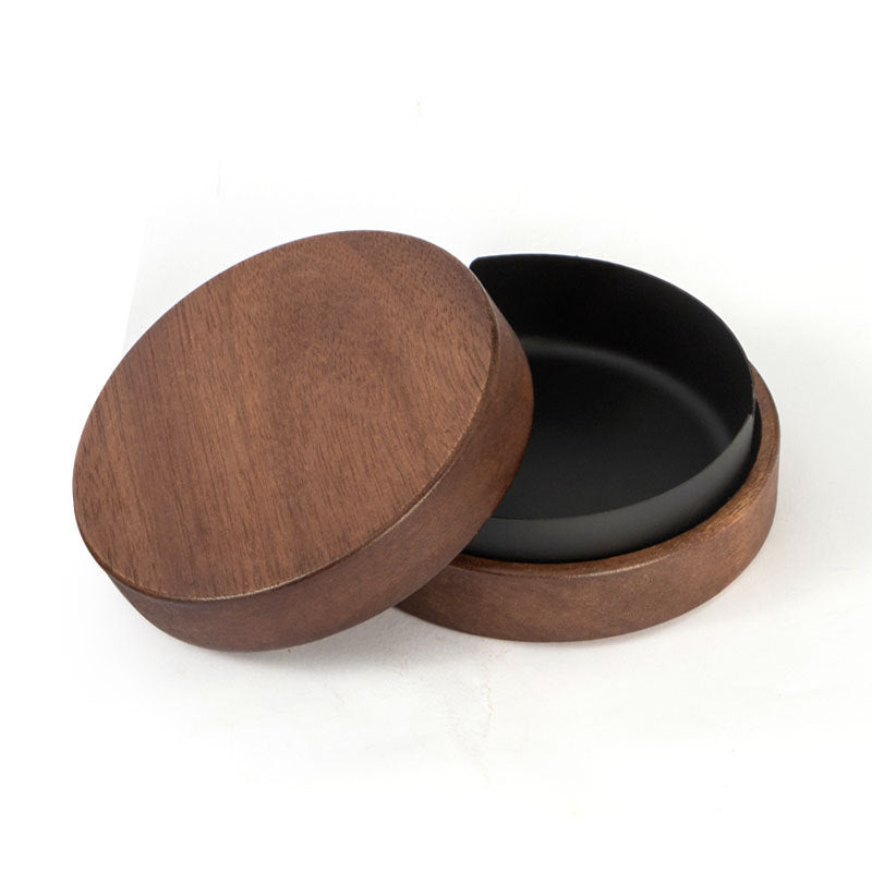 Unique Wooden Walnut Ashtray with Lid - Multiple Colors