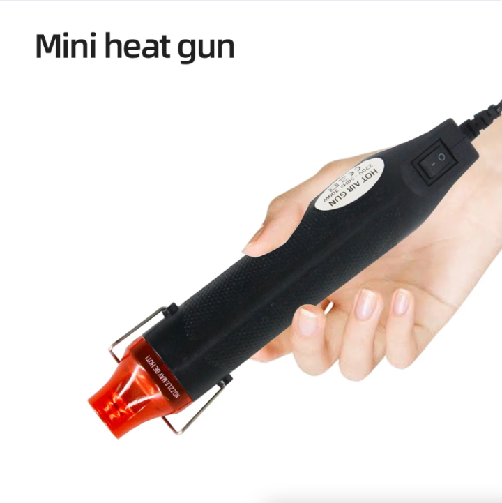Mini Heat Gun Embossing Hot Air Tool Drying Paint 300W Nozzles