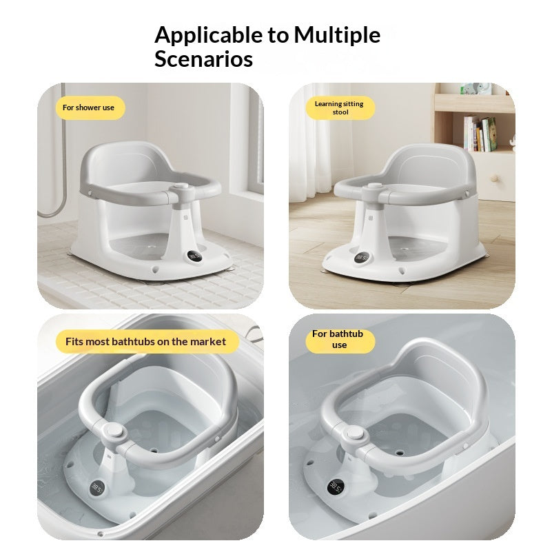 Baby Bath Chair Non-slip Bathtub Seat for Safe Bathing