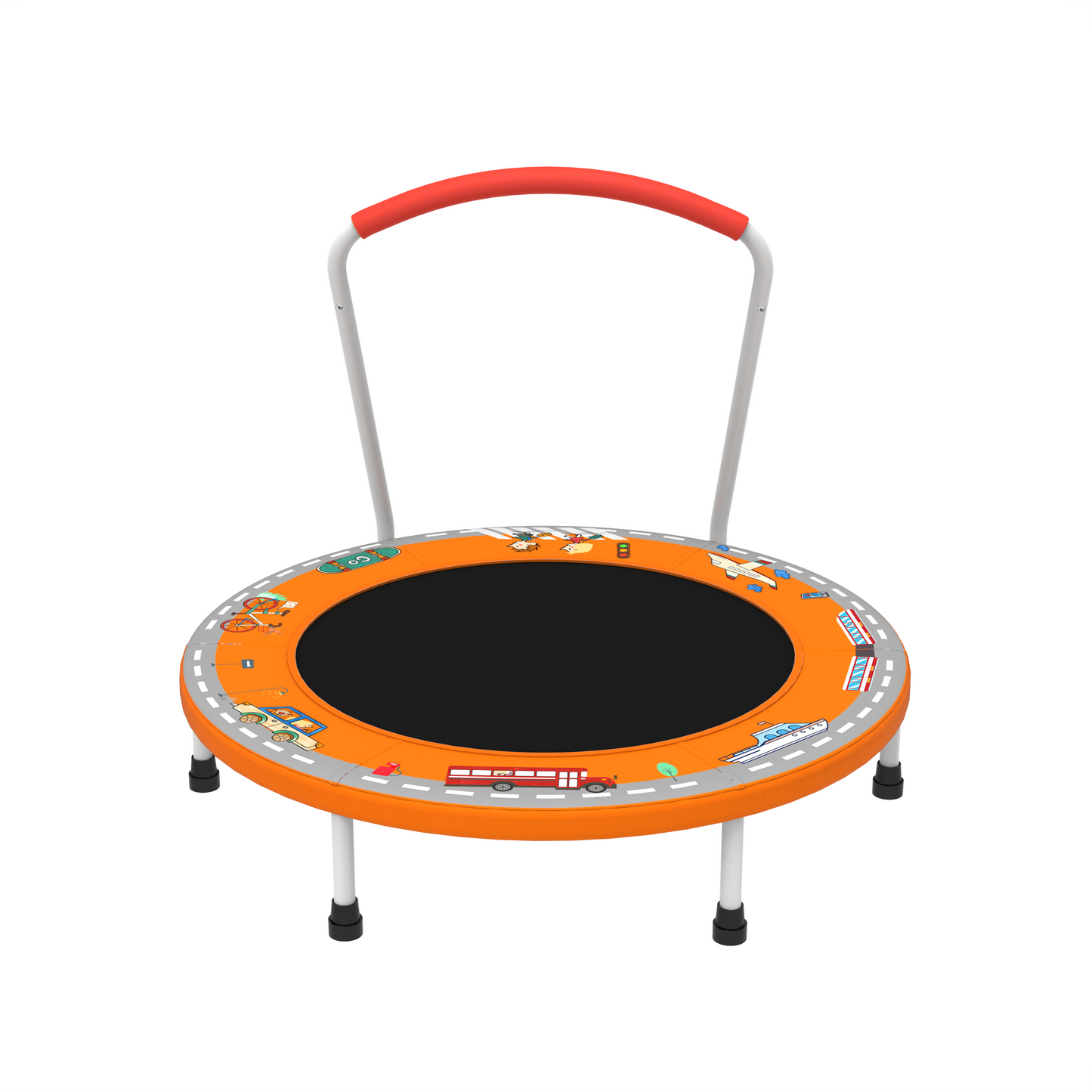 36-Inch Mini Trampoline for Kids 1-6 with Handle - Orange
