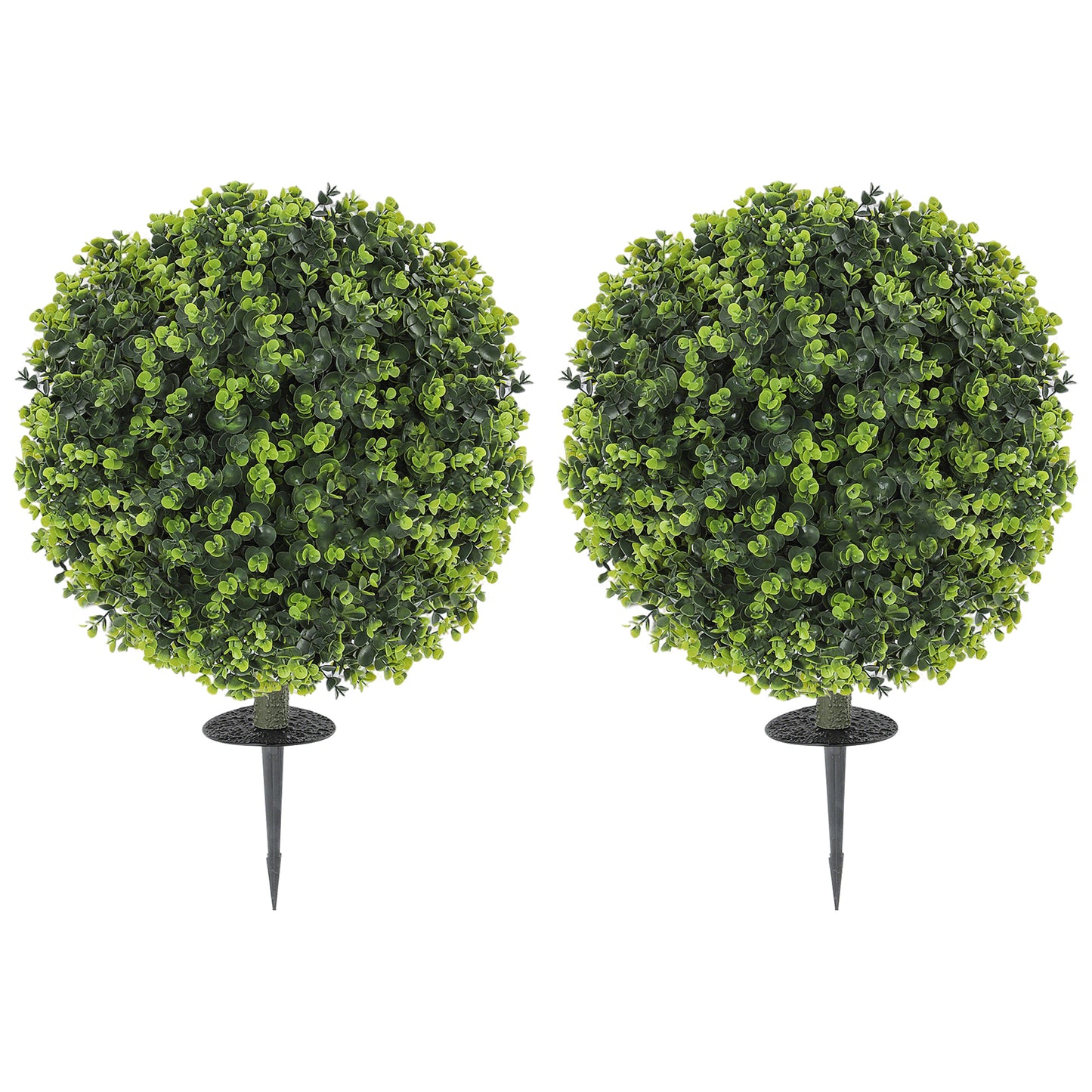 2-Pack Eucalyptus Topiary Balls - UV Resistant Faux Greenery
