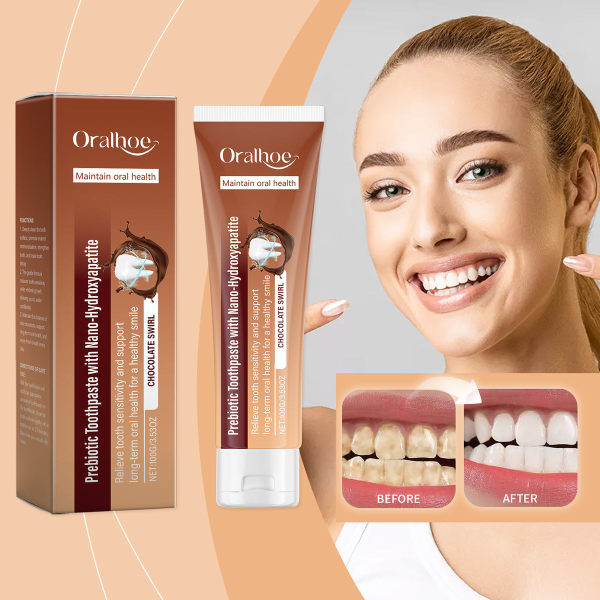 Chocolate Flavor Whitening Toothpaste 100g