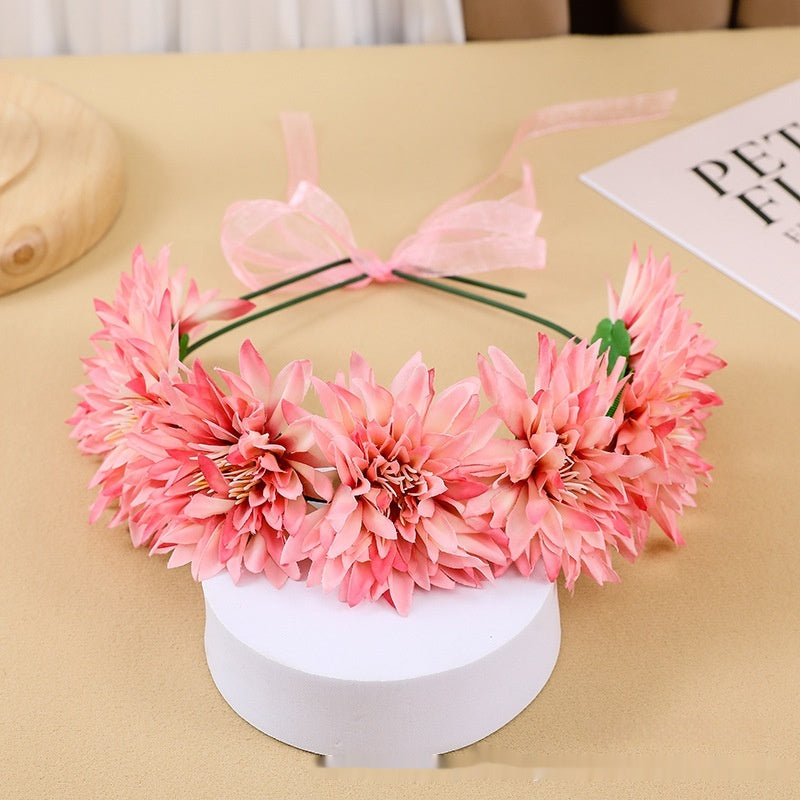 Children's Fairy Flower Garland Headband - Adjustable Hair Accessories for Kids & Adults