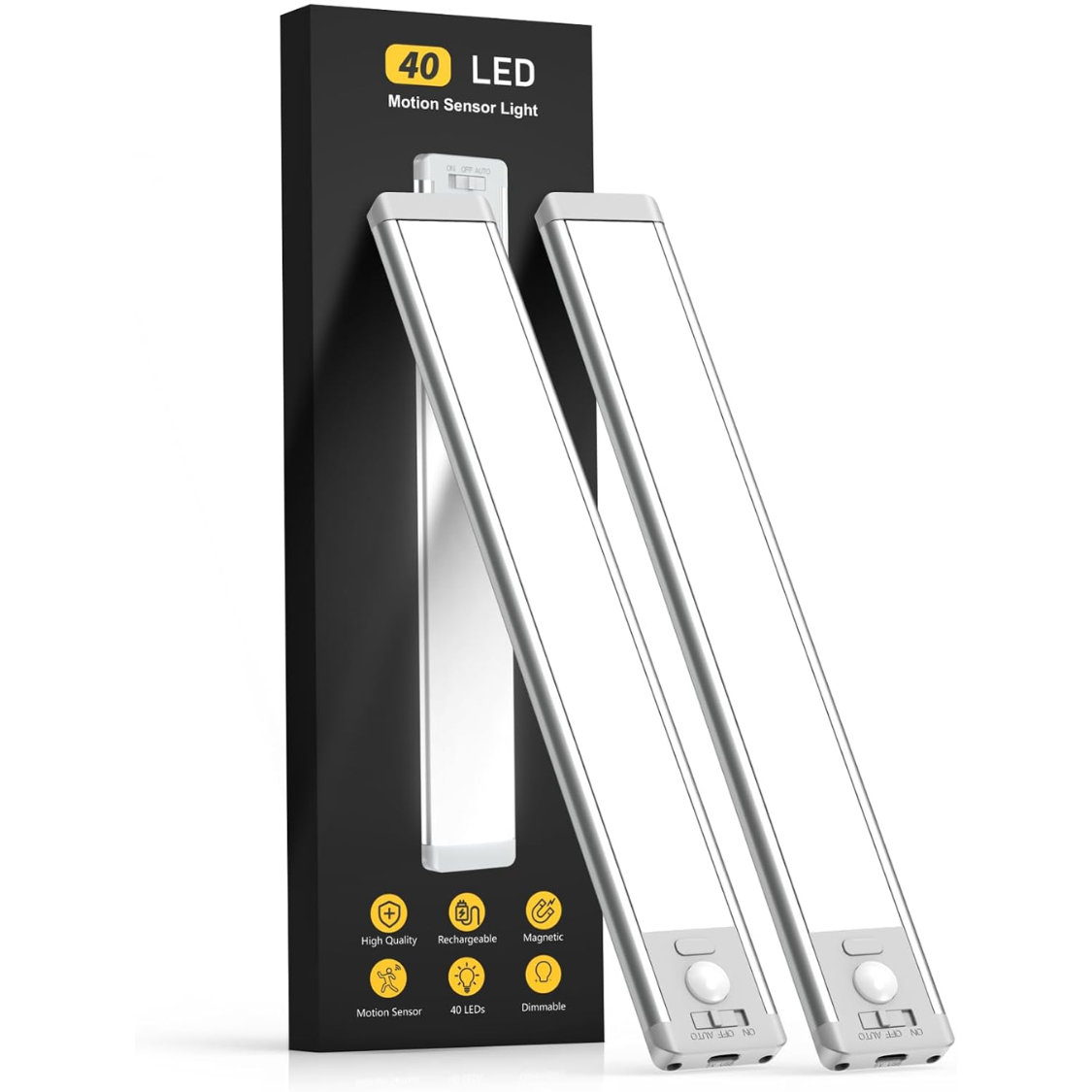 Rechargeable Motion Sensor Under Cabinet Lights 10 Inch, Dimmable & Wireless