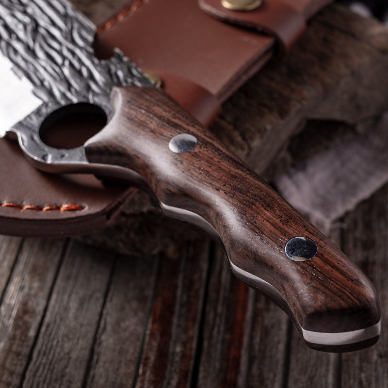 Outdoor Bone Chopping Hook Knife with Sheath - Portable Kitchen Tool