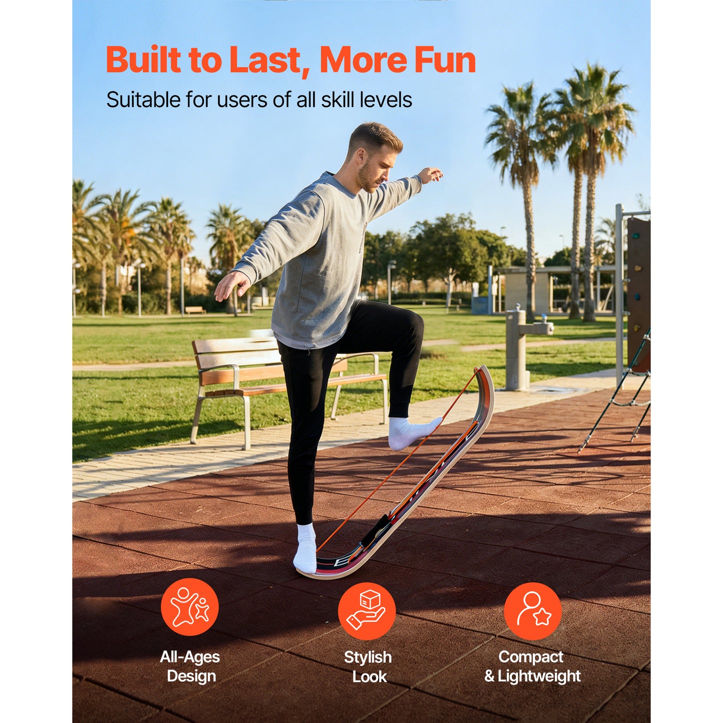 Balance Board Wobble Trainer for Adults - Wooden Balance Equipment for Core Workouts