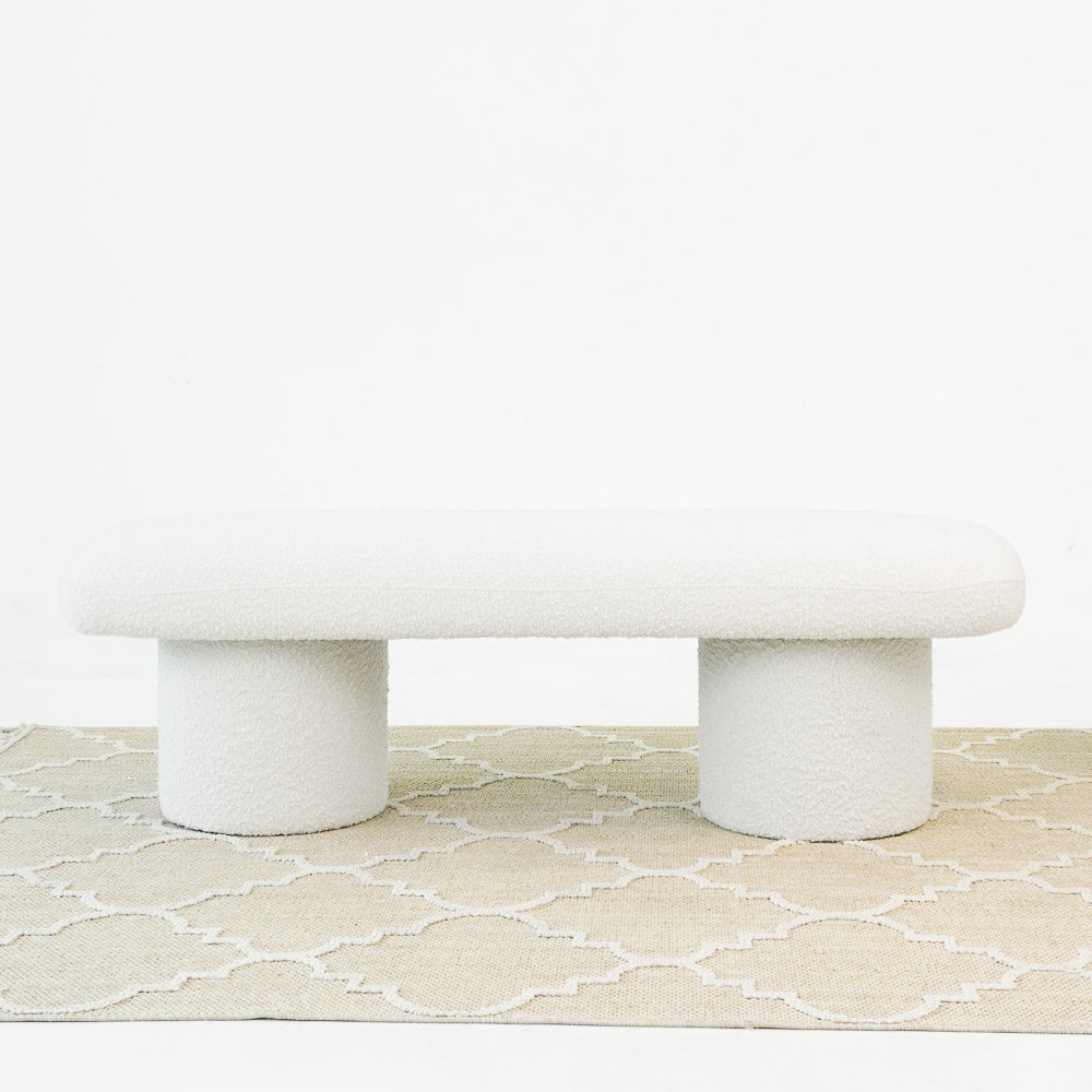 Randolph Ivory Boucle Bench
