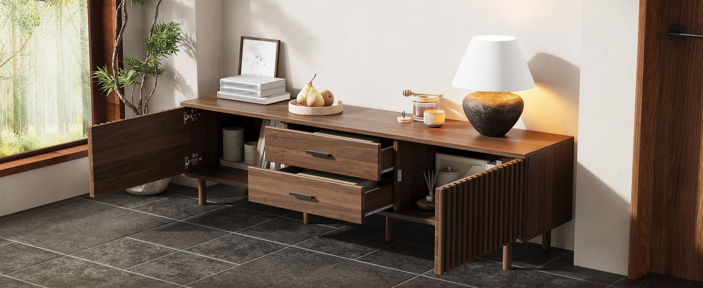 Modern 70-Inch TV Stand for TVs Up to 80 Inches - Dark Brown